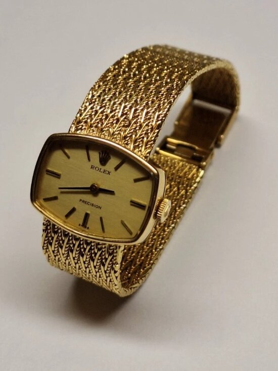 VINTAGE~ROLEX~LADIES DRESS WATCH~PRECISION~18K~YELLOW GOLD~EUC main image 12